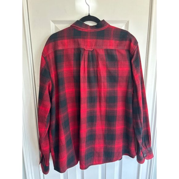 Woolrich Shirt Men's XL Red Black Plaid Flannel Button Up Cotton Outdoors - Picture 5 of 8